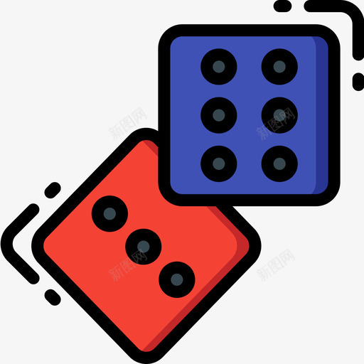 骰子运动和游戏6线颜色图标svg_新图网 https://ixintu.com 线颜色 运动和游戏6 骰子