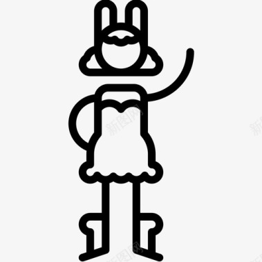 兔子万圣节服装派对直系图标图标