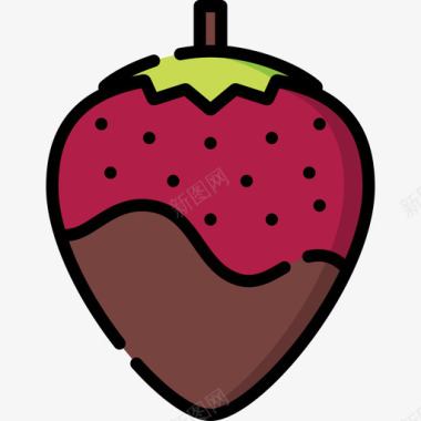 草莓爱53线性颜色图标图标