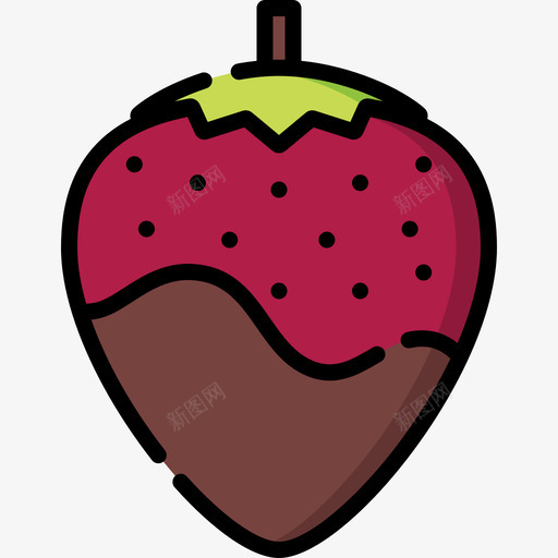 草莓爱53线性颜色图标svg_新图网 https://ixintu.com 爱53 线性颜色 草莓