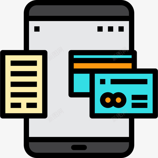 信用卡平板电脑应用线性颜色图标svg_新图网 https://ixintu.com 信用卡 平板电脑应用 线性颜色