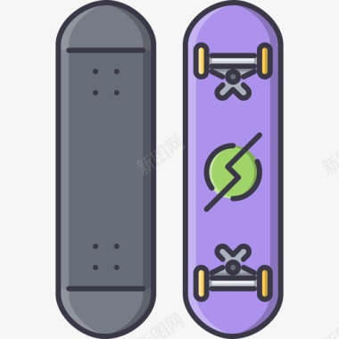 滑板运动装备5彩色图标图标