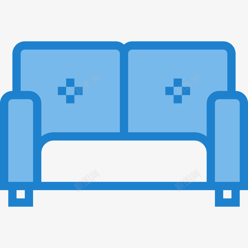沙发家用设备5蓝色图标svg_新图网 https://ixintu.com 家用设备5 沙发 蓝色