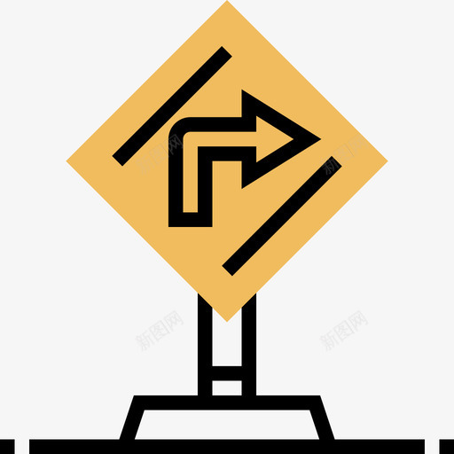 交通标志导航和地图9黄色阴影图标svg_新图网 https://ixintu.com 交通标志 导航和地图9 黄色阴影