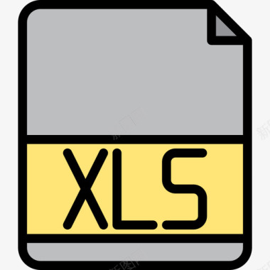 Xls文件扩展名3线性颜色图标图标