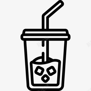 冰咖啡咖啡店30直线型图标图标