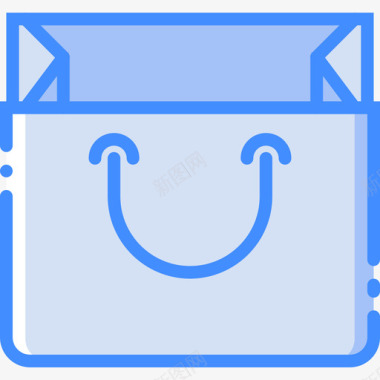 购物袋商务152蓝色图标图标