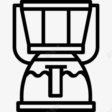 法式印刷机咖啡21直线式图标图标