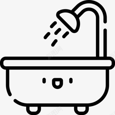 浴缸旅行74直线型图标图标