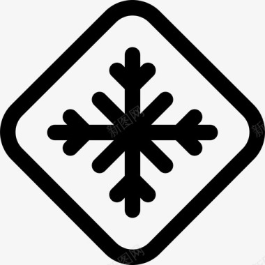 霜冻信号和禁令线性图标图标