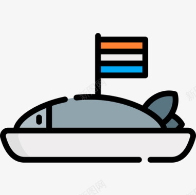 鱼荷兰8线形颜色图标图标