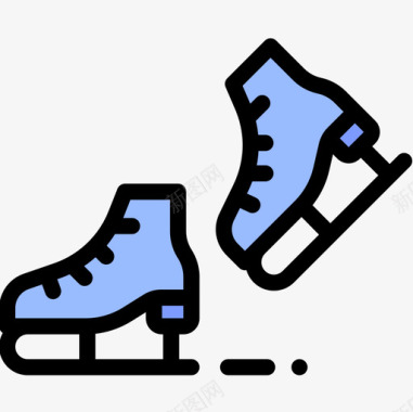 滑冰荷兰4线性颜色图标图标