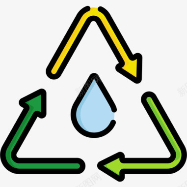 回收回收10线性颜色图标图标
