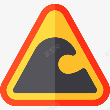 冲浪信号和禁令3平坦图标图标
