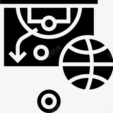 白板篮球12字形图标图标