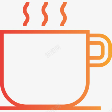 咖啡休息时间营销25梯度图标图标