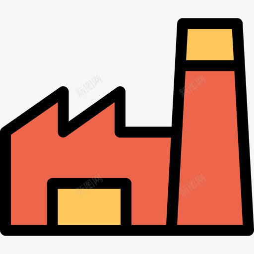 工厂47号楼直线颜色橙色图标svg_新图网 https://ixintu.com 47号楼 工厂 直线颜色橙色