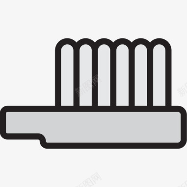 牙刷家装浴室2线颜色图标图标