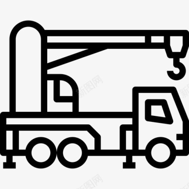 起重机卡车运输59直线图标图标