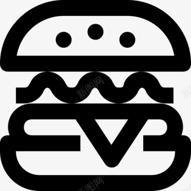 BurgerBBQ14线性图标图标