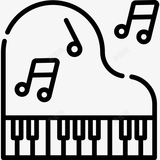 钢琴表演4直线图标svg_新图网 https://ixintu.com 直线 表演4 钢琴