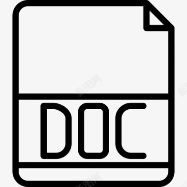 Doc文件扩展名2线性图标图标