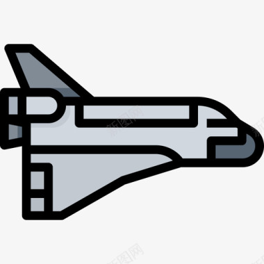 航天飞机86号航天飞机线性颜色图标图标