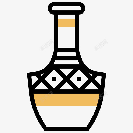 花瓶非洲象征黄影图标svg_新图网 https://ixintu.com 花瓶 非洲象征 黄影