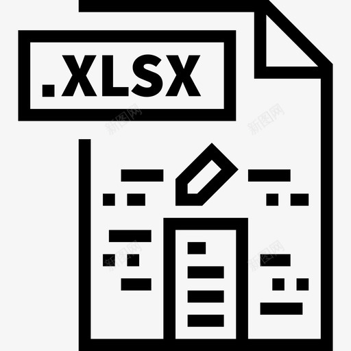 Xlsx文件25线性图标svg_新图网 https://ixintu.com Xlsx 文件25 线性