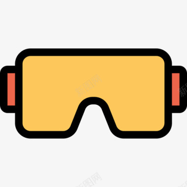 护目镜结构和工具6线性橙色图标图标