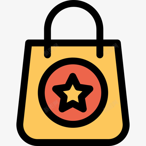购物袋广告17直线颜色橙色图标svg_新图网 https://ixintu.com 广告17 直线颜色橙色 购物袋