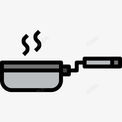 煎锅厨房工具15线颜色图标svg_新图网 https://ixintu.com 厨房工具15 煎锅 线颜色