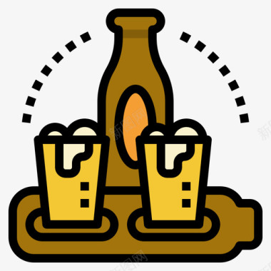 桨啤酒22线性颜色图标图标