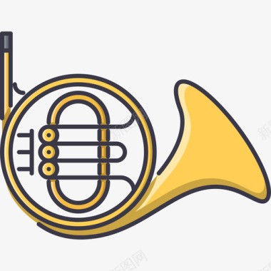 法国喇叭音乐32彩色图标图标