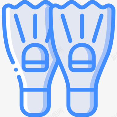 脚蹼运动和游戏5蓝色图标图标