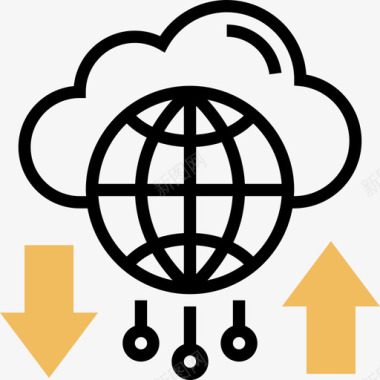 云存储云技术4黄影图标图标