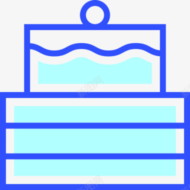 生日蛋糕冬季29线性颜色图标图标