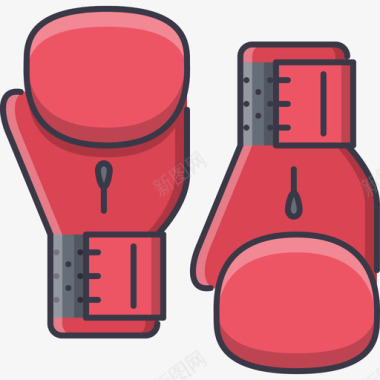 拳击运动器材5彩色图标图标