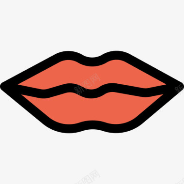 唇部美容spa6线性颜色橙色图标图标