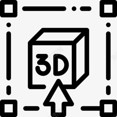3d3d打印23线性图标图标