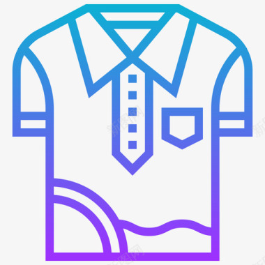 衬衫高尔夫16线性颜色图标图标