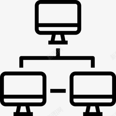 网络计算机技术6线性图标图标