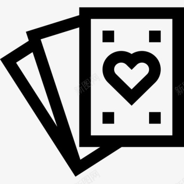 心脏运动和游戏的王牌直线型图标图标
