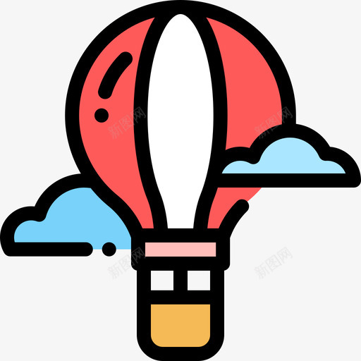 热气球冒险7线性颜色图标svg_新图网 https://ixintu.com 冒险7 热气球 线性颜色