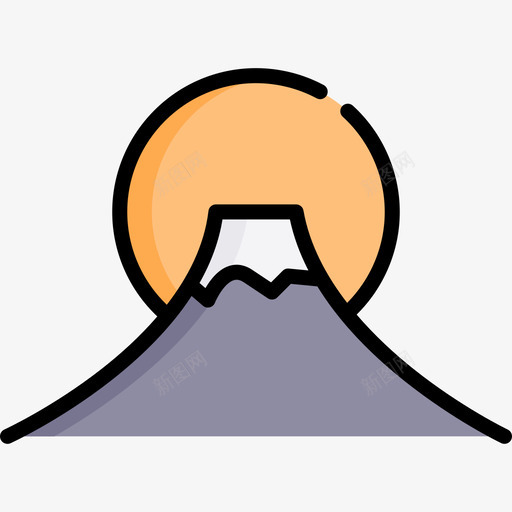 富士山忍者7线性颜色图标svg_新图网 https://ixintu.com 富士山 忍者7 线性颜色