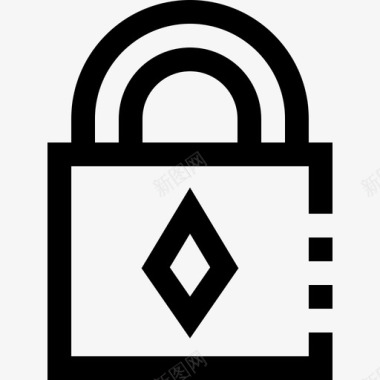 锁加密货币7线性图标图标