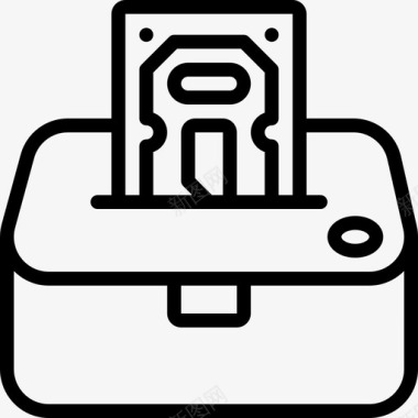 硬盘驱动器pc组件2线性图标图标