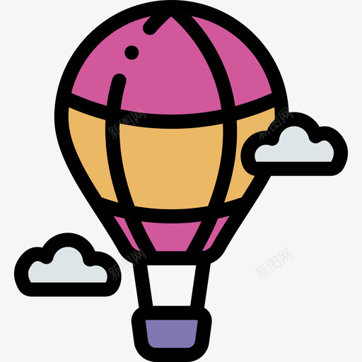 热气球游乐园24线颜色图标svg_新图网 https://ixintu.com 游乐园24 热气球 线颜色
