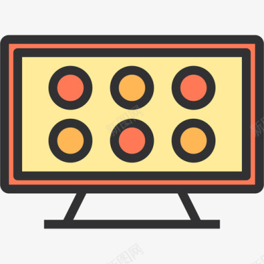 智能电视智能技术7线性彩色图标图标