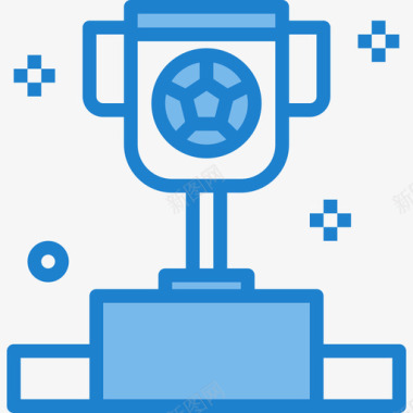 奖杯足球22蓝色图标图标